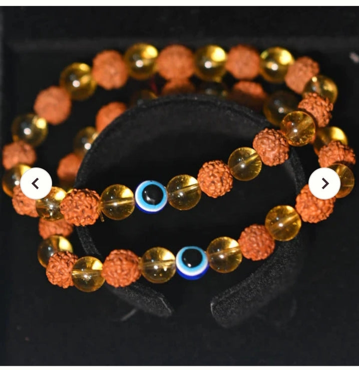 Citrine Rudraksha Bracelet