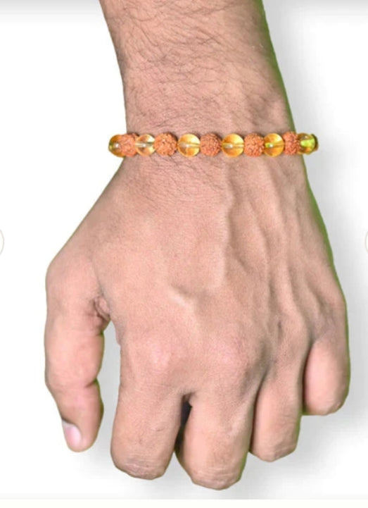 Citrine Rudraksha Bracelet
